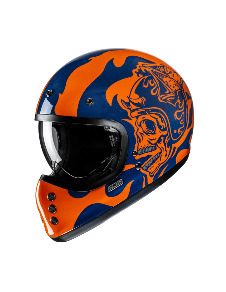 HJC V60 FLAME/MC27 CROSS MOTO HELMET