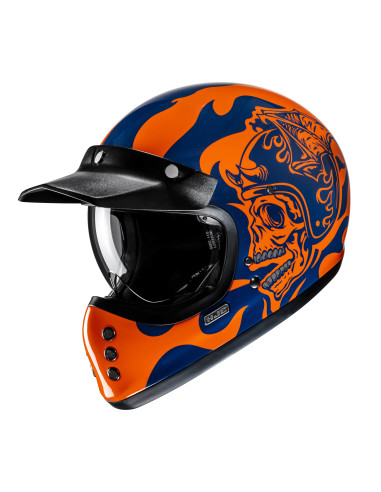 HJC V60 FLAME/MC27 KROSINIS MOTO ŠALMAS