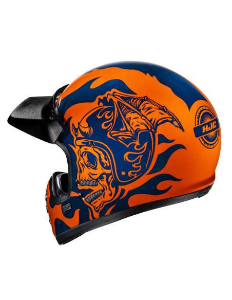 HJC V60 FLAME/MC27 CROSS MOTO HELMET