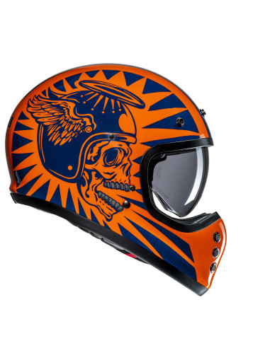 HJC V60 FLAME/MC27 KROSINIS MOTO ŠALMAS