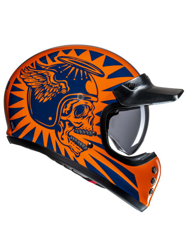 HJC V60 FLAME/MC27 KROSINIS MOTO ŠALMAS
