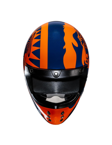HJC V60 FLAME/MC27 KROSINIS MOTO ŠALMAS