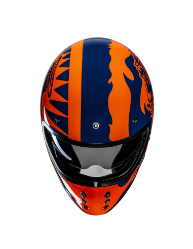 HJC V60 FLAME/MC27 CROSS MOTO HELMET