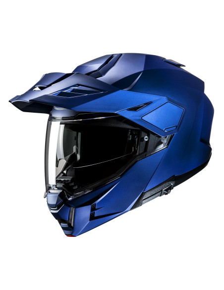 HJC i80 SEMI FLAT METALLIC BLUE FLIP-UP MOTO FRONT