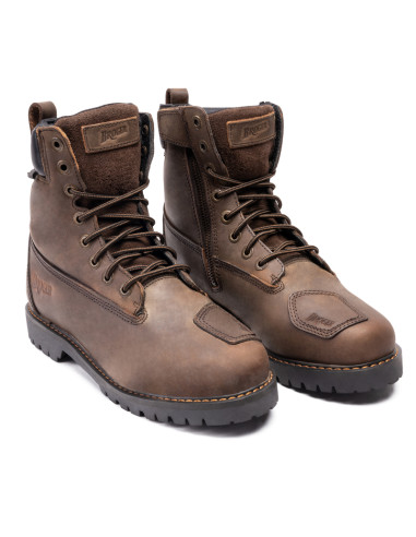 BROGER ALASKA BROWN WOMEN'S MOTO BOOTS