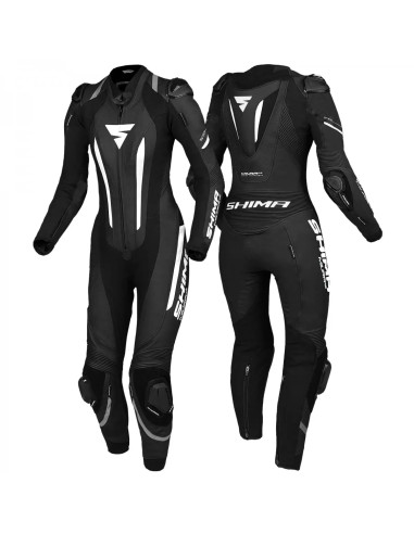 SHIMA MIURA RS BLACK/WHITE VIENOS DALIES MOTERIŠKAS ODINIS MOTO KOMBINEZONAS