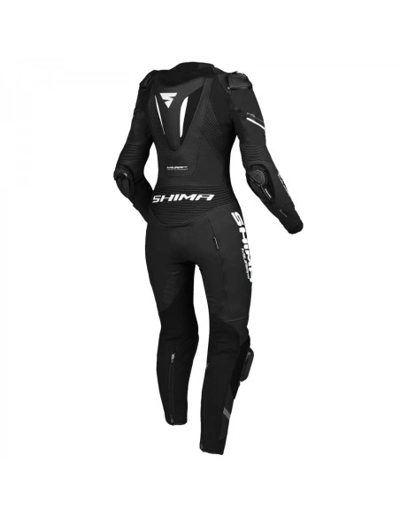 SHIMA MIURA RS BLACK/WHITE VIENOS DALIES MOTERIŠKAS ODINIS MOTO KOMBINEZONAS