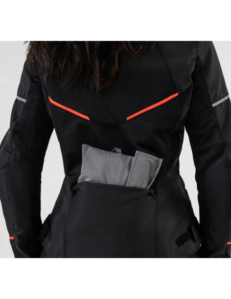 SHIMA X-MESH 2.0 RAUDONA MOTERIŠKA VASARINĖ TEKSTILINĖ MOTO STRIUKĖ
