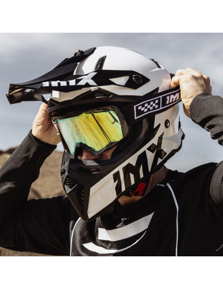 IMX RACE BLACK GLOSS/WHITE MOTOCROSS GOGGLES