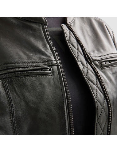 REBELHORN HUNTER II BLACK WOMEN'S LEATHER MOTO JACKET