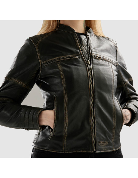REBELHORN HUNTER II BROWN MOTERIŠKA ODINĖ MOTO STRIUKĖ
