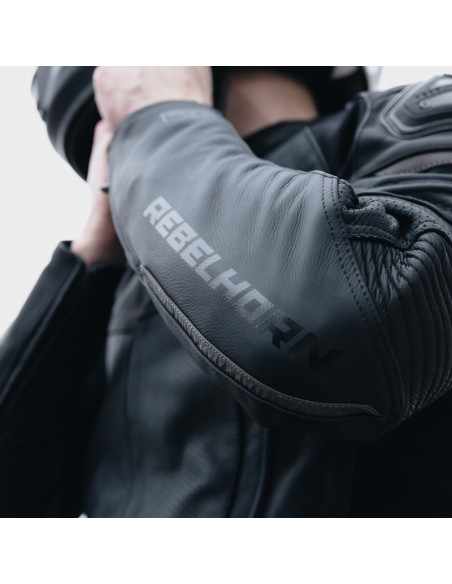 REBELHORN VANDAL BLACK LEATHER MOTO JACKET