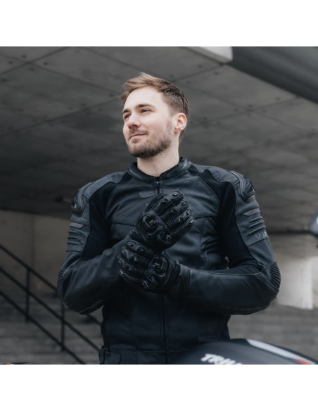 REBELHORN VANDAL BLACK ODINĖ MOTO STRIUKĖ