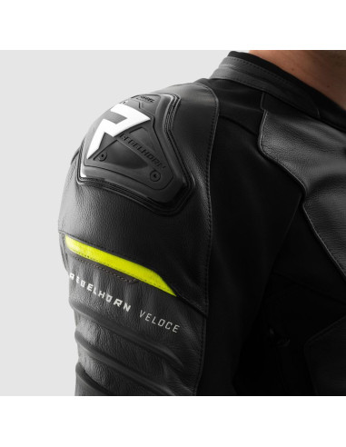REBELHORN VELOCE FLUO LEATHER MOTO JACKET
