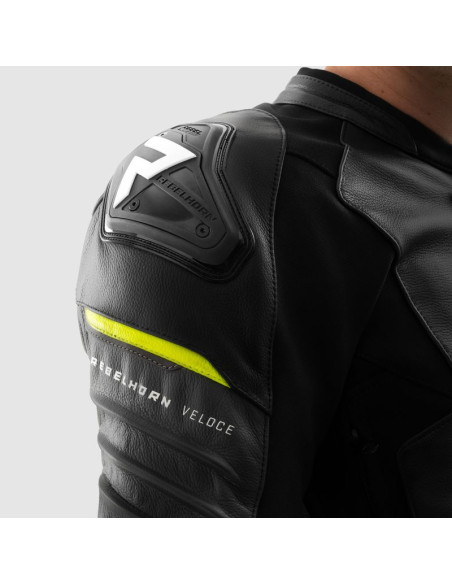 REBELHORN VELOCE FLUO LEATHER MOTO JACKET