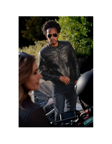 HELD ROBIN BLACK LEATHER MOTO JACKET