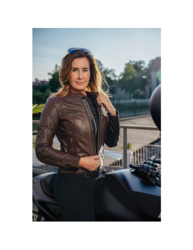 HELD ROBIN BROWN WOMEN'S LEATHER MOTO JACKET