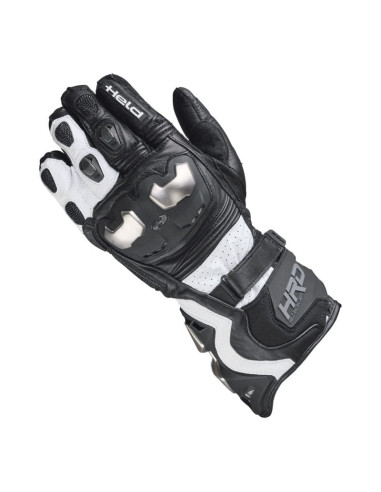 HELD TITAN XR2 BLACK/WHITE LONG LEATHER MOTO GLOVES