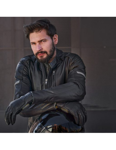 SHIMA HUNTER 2.0 BLACK LEATHER MOTO JACKET