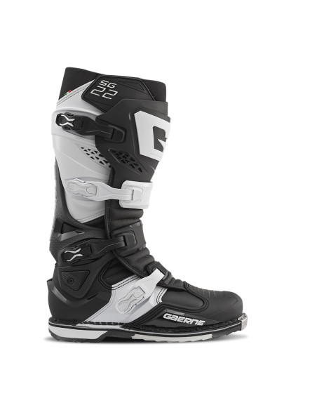 GAERNE SG-22 BLACK/WHITE CROSS/ENDURO MOTO BOOTS