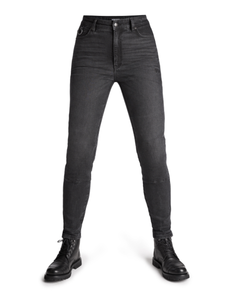 PANDO MOTO KAYA SLIM GREY WOMEN'S MOTO JEANS