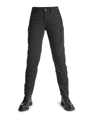 PANDO MOTO ЖЕНСКИЕ МОТО-ДЖИНСЫ MILA CARGO BLACK