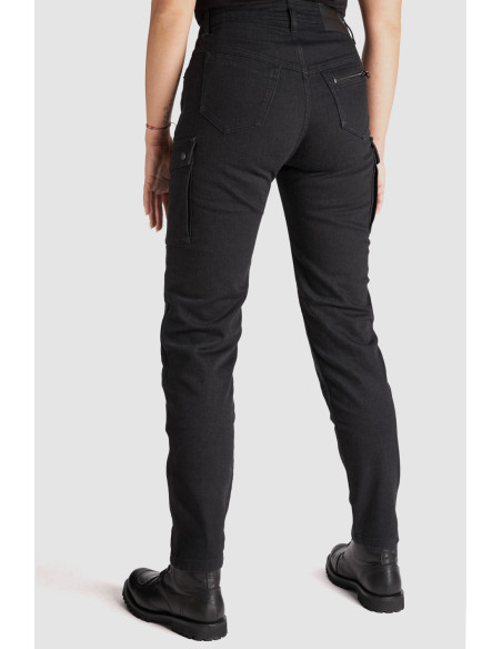 PANDO MOTO ЖЕНСКИЕ МОТО-ДЖИНСЫ MILA CARGO BLACK