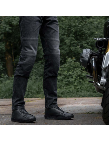 PANDO MOTO ROBBY SLIM BLACK MEN'S MOTO JEANS