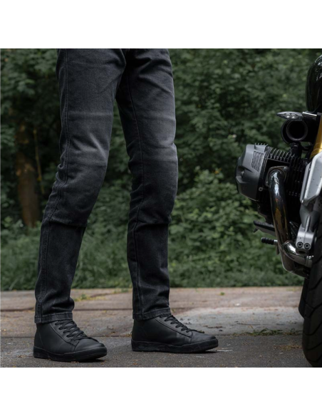 PANDO MOTO ROBBY SLIM BLACK VYRIŠKI MOTO DŽINSAI