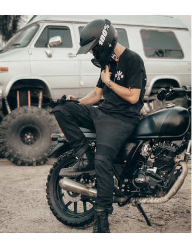 PANDO MOTO ЗАУЖЕННЫЕ ЧЕРНЫЕ МУЖСКИЕ МОТОДЖИНСЫ KARLDO