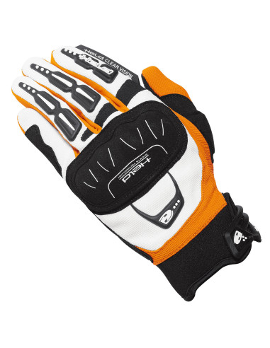 HELD BACKFLIP WHITE/ORANGE MOTO GLOVES