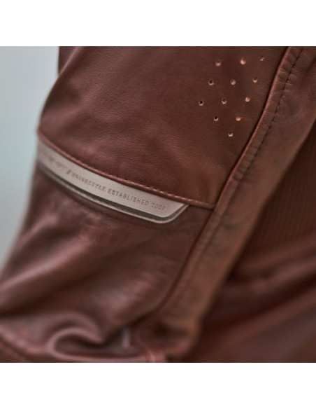 SHIMA HUNTER 2.0 BROWN LEATHER MOTO JACKET