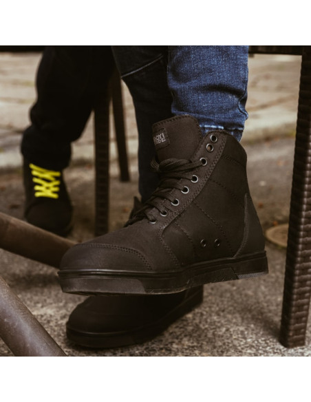 REBELHORN TOWN BLACK SHORT MOTO BOOTS