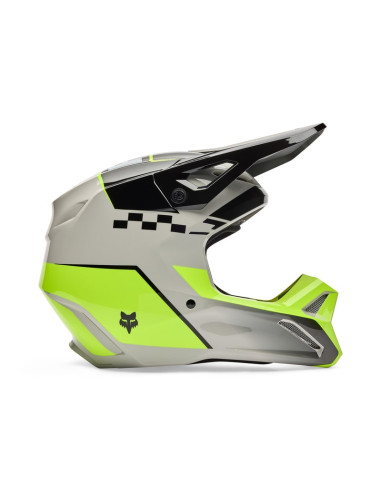 FOX V1 COLLECT GREY/YELLOW KROSINIS MOTO ŠALMAS