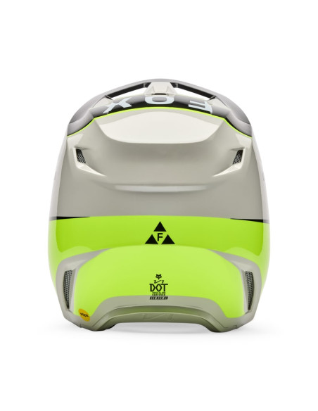 FOX V1 COLLECT GREY/YELLOW CROSS MOTO HELMET