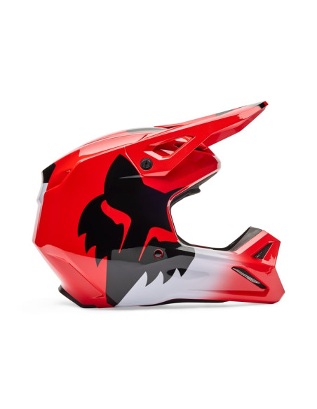 FOX V1 SHIELD FLUO RED CROSS MOTO HELMET