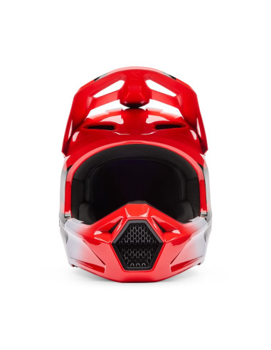 FOX V1 SHIELD FLUO RED CROSS MOTO HELMET