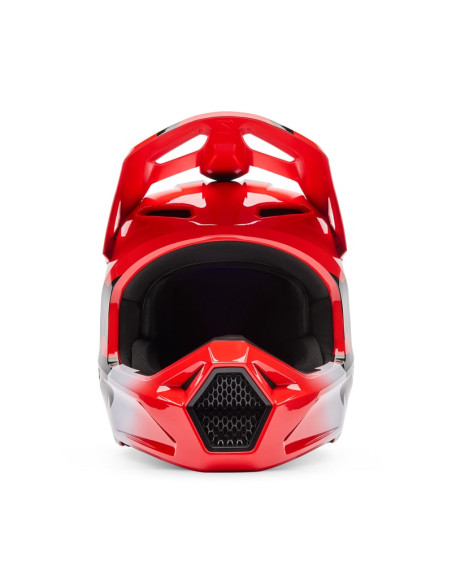 FOX V1 SHIELD FLUO RED CROSS MOTO HELMET