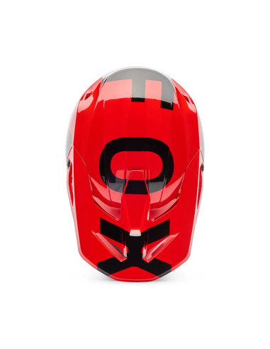FOX V1 SHIELD FLUO RED CROSS MOTO HELMET