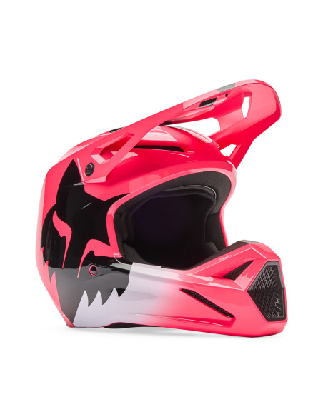 FOX V1 SHIELD PINK CROSS MOTO HELMET