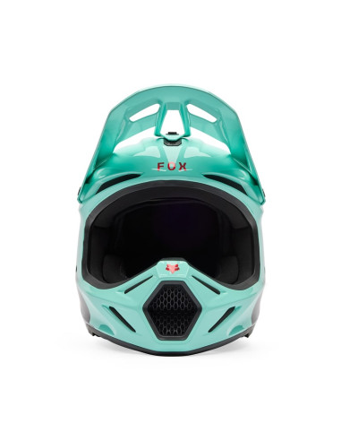 FOX V3 DRIP TURQUOISE CROSS MOTO HELMET