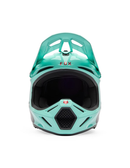 FOX V3 DRIP TURQUOISE CROSS MOTO HELMET