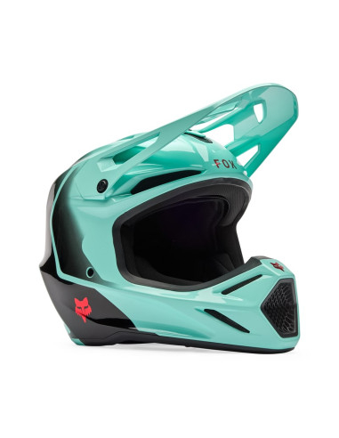 FOX V3 DRIP TURQUOISE CROSS MOTO HELMET