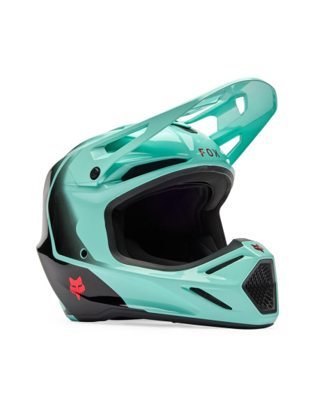 FOX V3 DRIP TURQUOISE CROSS MOTO HELMET