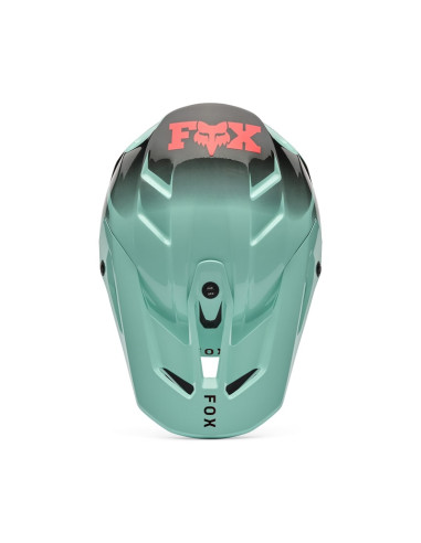 FOX V3 DRIP TURQUOISE CROSS MOTO HELMET