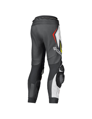 HELD GRIND II BLACK/WHITE/RED LEATHER MOTO TROUSERS