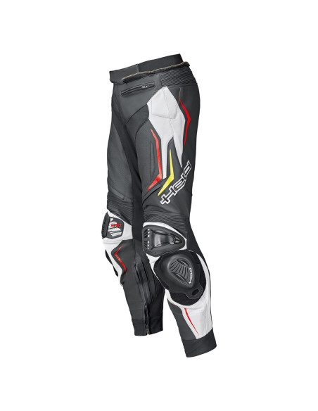 HELD GRIND II BLACK/WHITE/RED LEATHER MOTO TROUSERS
