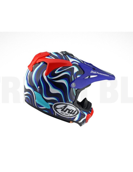 ARAI MX-V EVO STREAM BLUE CROSS MOTO HELMET