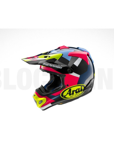 ARAI MX-V EVO BLOCK PINK CROSS MOTO HELMET