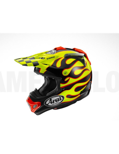 ARAI MX-V EVO FLAME YELLOW CROSS MOTO HELMET
